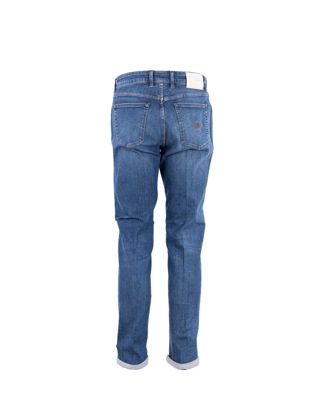 shop DON THE FULLER  Jeans: Don The Fuller jeans "Wilson".
Regular fit.
Lavaggio blu scuro.
Bottone oro, cerniera lampo, salpa in pelle beige, pallino e cuciture beige.
Composizione:  99% cotone 1% elastan.
Made in Italy.. WILSON DTFIGIRB-D number 8114776